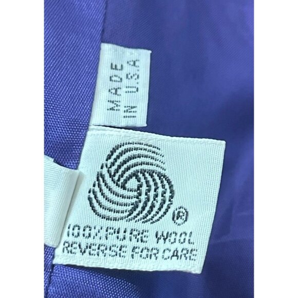 VTG David Hayes x Saks Fifth Ave Purple 100% Wool Button Blazer - USA - Picture 5 of 7